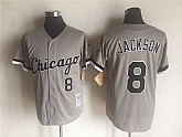 Chicago White Sox #8 Bo Jackson Gray Mitchell And Ness Throwback Stitched Baseball Jersey,baseball caps,new era cap wholesale,wholesale hats